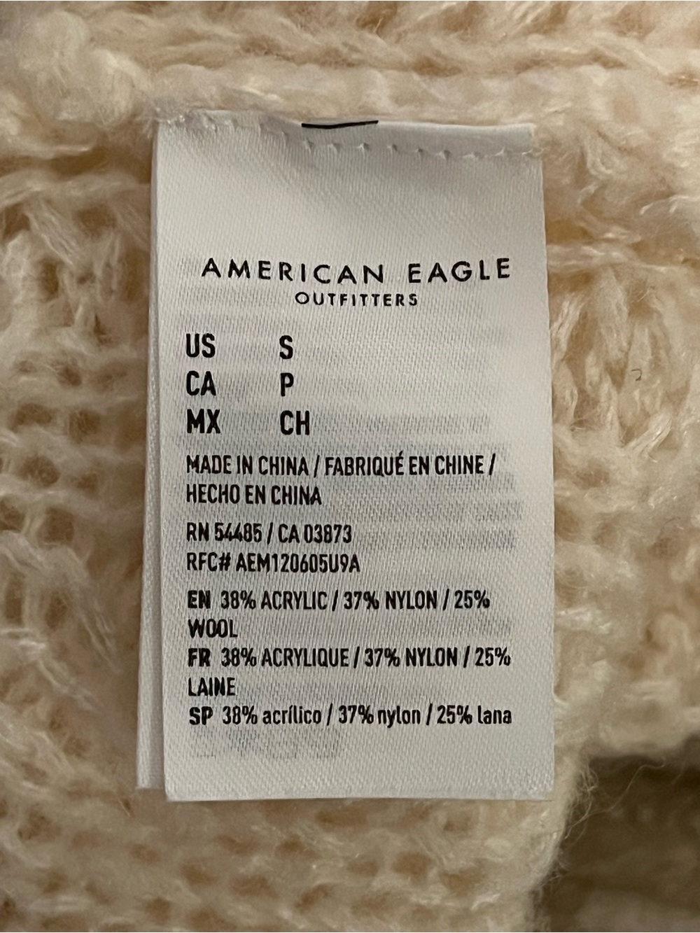 American Eagle Outfitters Cream Wool Blend Oversized Cardigan Sweater- Small - Picture 6 of 6